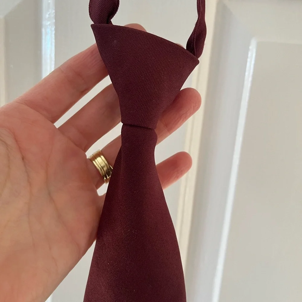 AFT kids adjustable bow tie 12 inches maroon colored